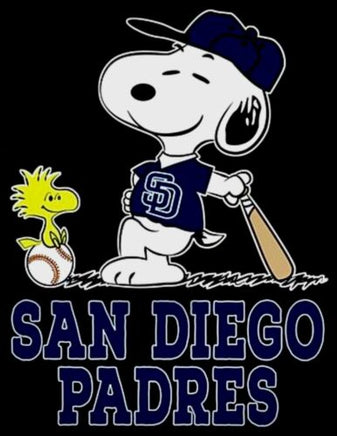 Snoopy Professional Baseball Indoor/Outdoor Waterproof Vinyl Decal - San Diego Padres - snoopn4pnuts.com