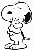 Snoopy Hugs Woodstock Die-Cut Vinyl Decal - Black