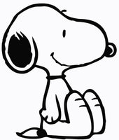 Snoopy Sitting Die-Cut Vinyl Decal - Black