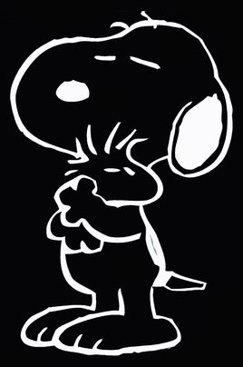 Snoopy Hugs Woodstock Die - Cut Vinyl Decal - White - snoopn4pnuts.com