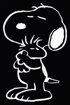 Snoopy Hugs Woodstock Die - Cut Vinyl Decal - White - snoopn4pnuts.com