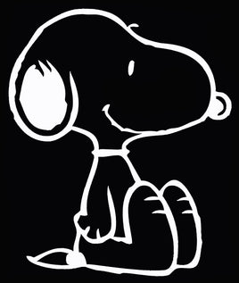 Snoopy Sitting Die - Cut Vinyl Decal - White - snoopn4pnuts.com