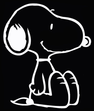 Snoopy Sitting Die - Cut Vinyl Decal - White - snoopn4pnuts.com