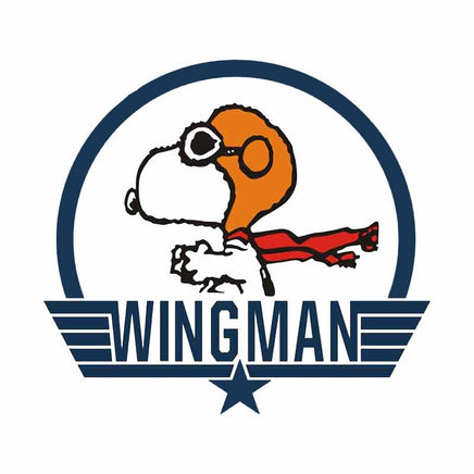 Flying Ace Snoopy Indoor/Outdoor Die - Cut Vinyl Decal (Blue Lettering) - snoopn4pnuts.com