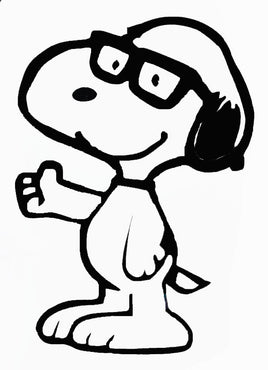 Snoopy Scholar Die-Cut Vinyl Decal - Black
