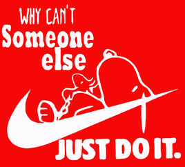 Snoopy Just Do It Die - Cut Vinyl Decal - White - snoopn4pnuts.com