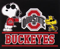Snoopy College Football Indoor/Outdoor Waterproof Vinyl Decal - Ohio Buckeyes
