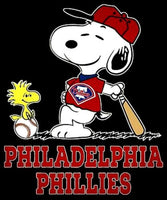 Snoopy Professional Baseball Indoor/Outdoor Waterproof Vinyl Decal - Philadelphia Phillies