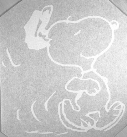 Happy Snoopy Die - Cut Vinyl Decal - White - snoopn4pnuts.com