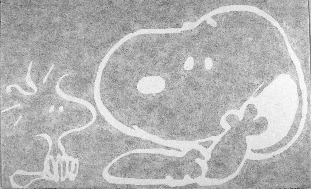 Snoopy and Woodstock Die-Cut Vinyl Decal - White