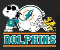 Snoopy Professional Football Indoor/Outdoor Waterproof Vinyl Decal - Miami Dolphins