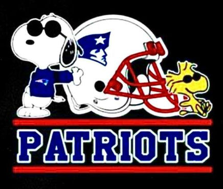 Snoopy Professional Football Indoor/Outdoor Waterproof Vinyl Decal - New England Patriots - snoopn4pnuts.com