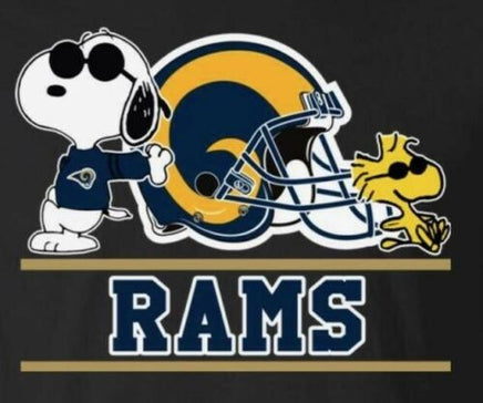 Snoopy Professional Football Indoor/Outdoor Waterproof Vinyl Decal - Los Angeles Rams - snoopn4pnuts.com