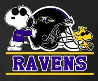 Snoopy Professional Football Indoor/Outdoor Waterproof Vinyl Decal - Baltimore Ravens