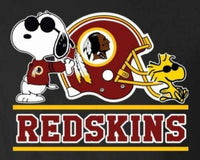 Snoopy Professional Football Indoor/Outdoor Waterproof Vinyl Decal - Washashington Redskins