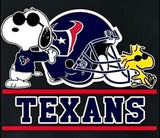Snoopy Professional Football Indoor/Outdoor Waterproof Vinyl Decal - Houston Texans