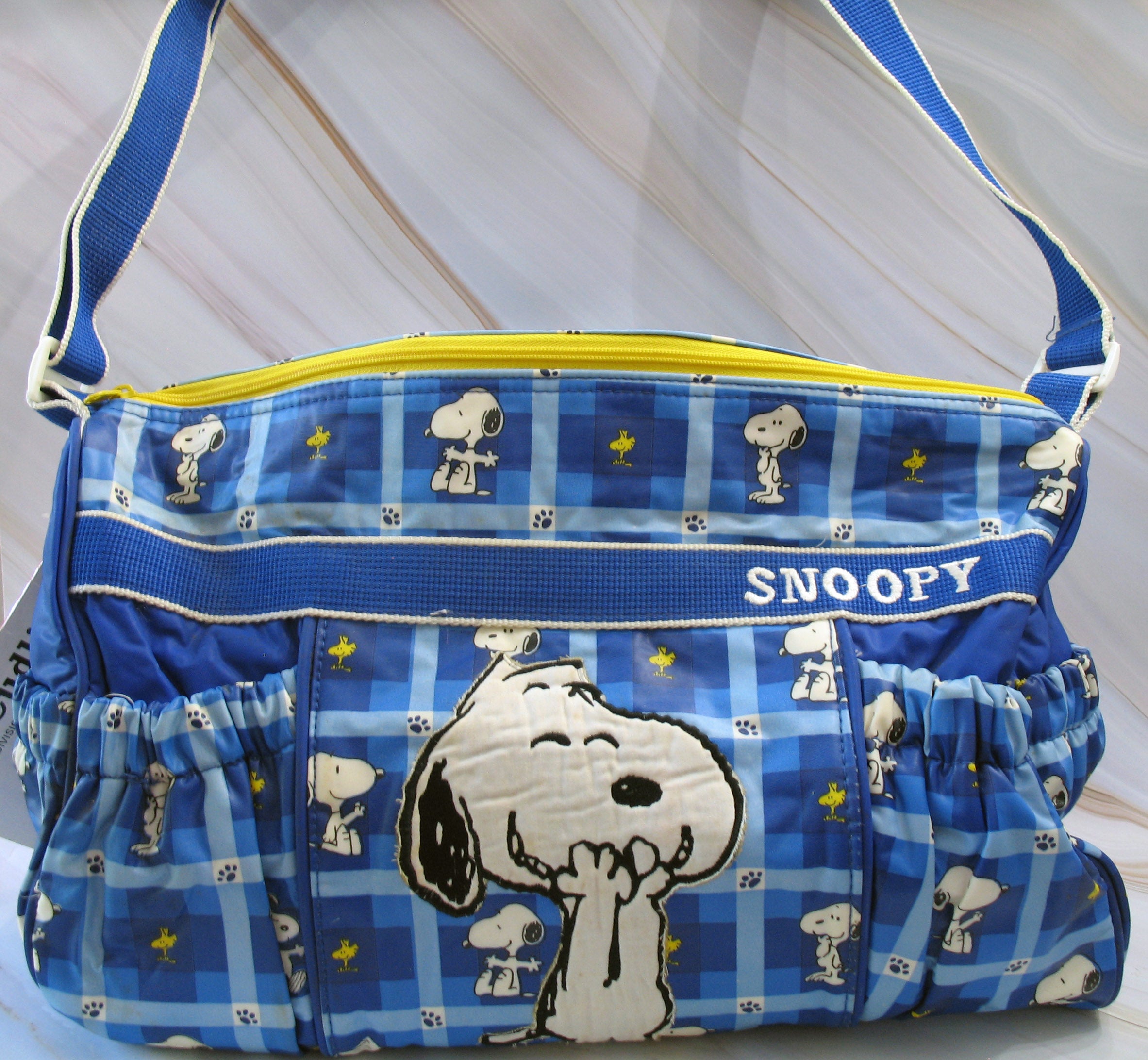 Snoopy Large Insulated Diaper Bag With Changing Pad and Wet Diaper