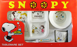 Snoopy 5 - Piece Children's Melamine Dish and Utensil Set - RARE! Japanese Sample! - snoopn4pnuts.com