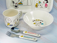 Snoopy 5 - Piece Children's Melamine Dish and Utensil Set - RARE! Japanese Sample! - snoopn4pnuts.com