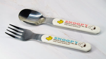 Snoopy 5 - Piece Children's Melamine Dish and Utensil Set - RARE! Japanese Sample! - snoopn4pnuts.com
