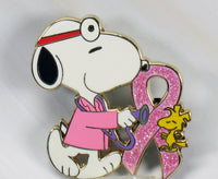 Dr. Snoopy Breast Cancer Awareness Pin - Pink Coat (Sparkling Ribbon!) - snoopn4pnuts.com