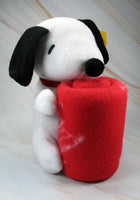 Snoopy Plush Doll Squeaker Dog Toy With Fleece Blanket Set