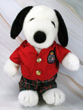 Snoopy Plush Doll Wearing Crest-Embroidered Jacket  - Super Soft!