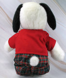 Snoopy Plush Doll Wearing Crest-Embroidered Jacket  - Super Soft!