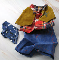 Snoopy Knickerbocker Rubber Doll 4-Piece Clothing and Accessories Set - Western Outfit
