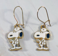 Dr. Snoopy Cloisonne Latch Back Earrings