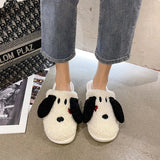 Snoopy Head Plush Slip-On Slippers (Medium)