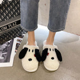 Snoopy Head Plush Slip-On Slippers (Large)