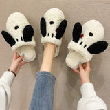 Snoopy Head Plush Slip-On Slippers (Large)