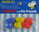 Snoopy-Shaped Vintage Pencil Top Eraser Set