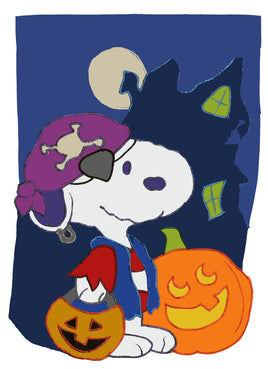 SNOOPY PIRATE HALLOWEEN Flag - snoopn4pnuts.com