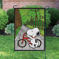 Peanuts Double-Sided Flag - Snoopy's Bicycle