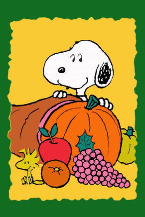 Peanuts Double - Sided Flag - Thanksgiving Cornucopia - snoopn4pnuts.com