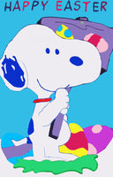 SNOOPY HAPPY EASTER SIGN SCULPTED Flag