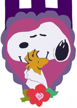 SNOOPY LOVE SCULPTED Flag (Used/Near Mint) - snoopn4pnuts.com