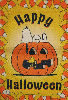 Peanuts Double - Sided Flag - Snoopy Happy Halloween - snoopn4pnuts.com