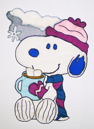 SNOOPY HOT CHOCOLATE SCULPTED Flag - snoopn4pnuts.com
