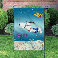 Peanuts Double - Sided Flag - Snoopy Scuba Diving - snoopn4pnuts.com