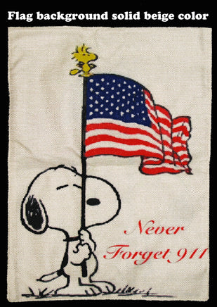 Peanuts Double - Sided Flag - Snoopy: Never Forget 911 - snoopn4pnuts.com