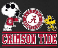 Snoopy College Football Indoor/Outdoor Waterproof Vinyl Decal - Alabama Crimson Tide