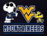 Snoopy College Football Indoor/Outdoor Waterproof Vinyl Decal - West Virginia Mountaineers