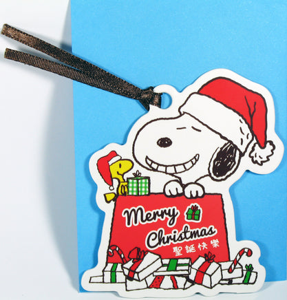 Snoopy Christmas Gift Tag Decor With Satin Ribbon Ties - snoopn4pnuts.com