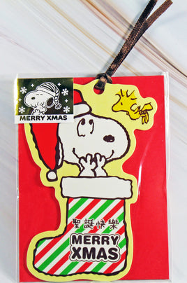 Snoopy Christmas Gift Tag Decor With Satin Ribbon Ties - snoopn4pnuts.com