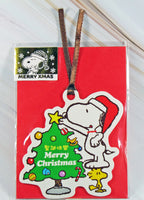 Snoopy Christmas Gift Tag Decor With Satin Ribbon Ties