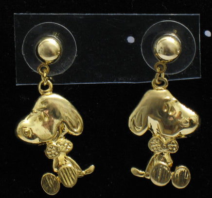 Snoopy Gold - Tone Dangling Post Earrings - snoopn4pnuts.com
