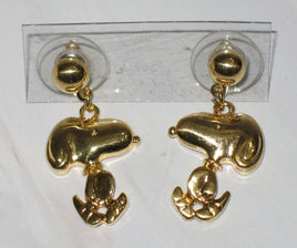Snoopy Gold - Tone Dangling Post Earrings - snoopn4pnuts.com